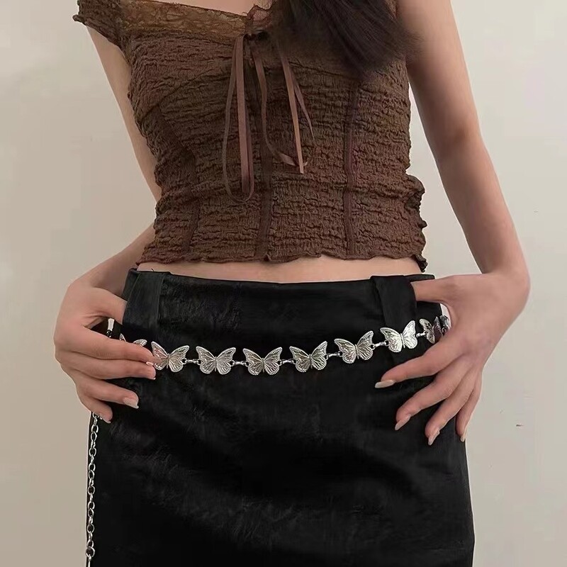 Lanț de corp cu talie fluture la modă și de ultimă generație, potrivit pentru petrecere și ținută zilnică, combinat cu rochii formale și blugi