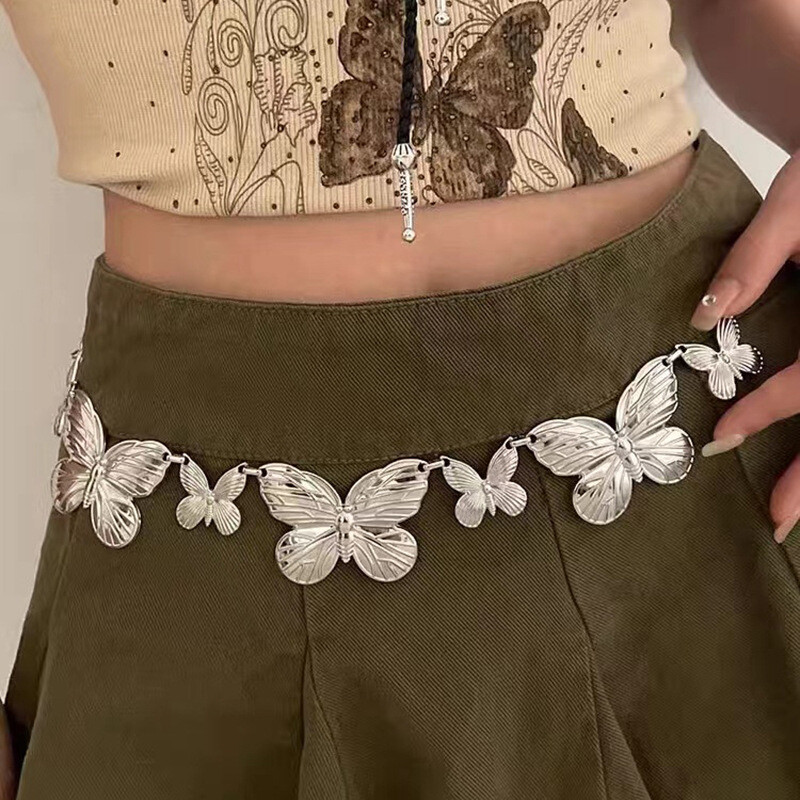 Lanț de corp cu talie fluture la modă și de ultimă generație, potrivit pentru petrecere și ținută zilnică, combinat cu rochii formale și blugi