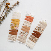 10 buc./lot, 6 cm, imprimeu flori, din aliaj de bumbac, set de cleme de fixare pentru fundă de păr, în carouri, agrafe de păr Bobby, pentru fete, pentru copii