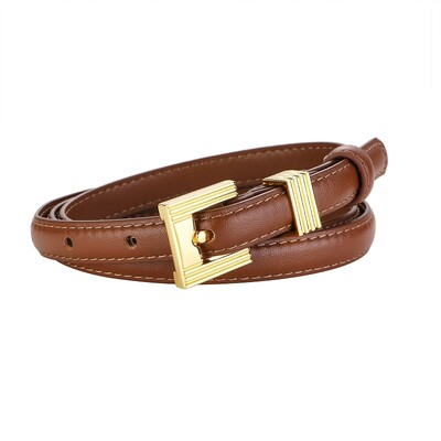 Modni tanki remeni za žene Tanki kožni remeni za haljine Vintage ženski remen Ženski remeni za traperice Zlatna/srebrna kopča pojas