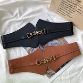 Husa de talie decor de dama cu fusta centura lata neagra europeana si americana Versiunea coreeana centura de talie practica versatila