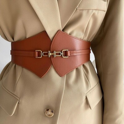 Husa de talie decor de dama cu fusta centura lata neagra europeana si americana Versiunea coreeana centura de talie practica versatila