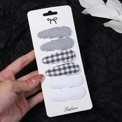 6/10 bucăți agrafe de păr cu imprimeu la modă cu gem de hârtie, picătură de apă pentru fete, clemă BB pentru păr, făcută manual, accesorii pentru păr pentru copii