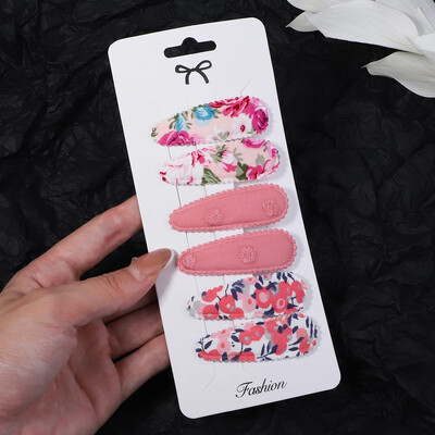 6/10 bucăți agrafe de păr cu imprimeu la modă cu gem de hârtie, picătură de apă pentru fete, clemă BB pentru păr, făcută manual, accesorii pentru păr pentru copii