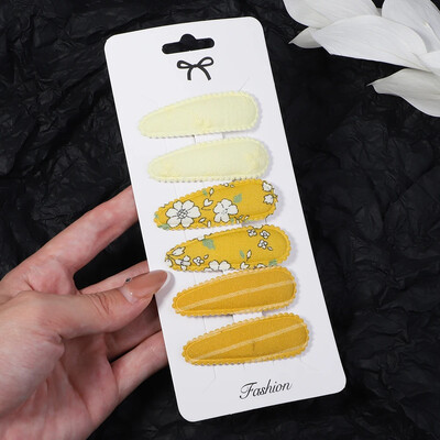 6/10 bucăți agrafe de păr cu imprimeu la modă cu gem de hârtie, picătură de apă pentru fete, clemă BB pentru păr, făcută manual, accesorii pentru păr pentru copii