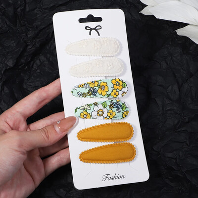 6/10 bucăți agrafe de păr cu imprimeu la modă cu gem de hârtie, picătură de apă pentru fete, clemă BB pentru păr, făcută manual, accesorii pentru păr pentru copii