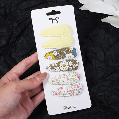 6/10 bucăți agrafe de păr cu imprimeu la modă cu gem de hârtie, picătură de apă pentru fete, clemă BB pentru păr, făcută manual, accesorii pentru păr pentru copii