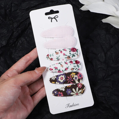 6/10 bucăți agrafe de păr cu imprimeu la modă cu gem de hârtie, picătură de apă pentru fete, clemă BB pentru păr, făcută manual, accesorii pentru păr pentru copii