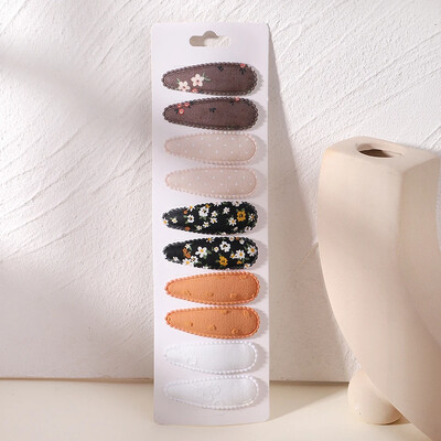 6/10 bucăți agrafe de păr cu imprimeu la modă cu gem de hârtie, picătură de apă pentru fete, clemă BB pentru păr, făcută manual, accesorii pentru păr pentru copii