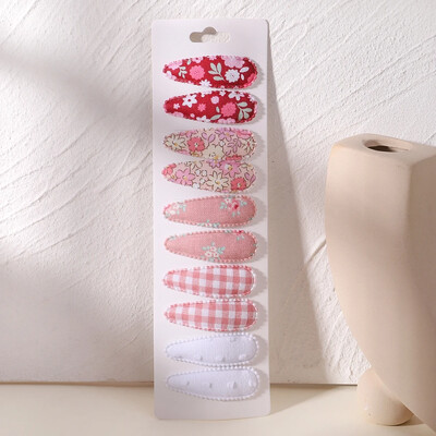 6/10 bucăți agrafe de păr cu imprimeu la modă cu gem de hârtie, picătură de apă pentru fete, clemă BB pentru păr, făcută manual, accesorii pentru păr pentru copii