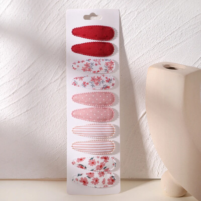 6/10 bucăți agrafe de păr cu imprimeu la modă cu gem de hârtie, picătură de apă pentru fete, clemă BB pentru păr, făcută manual, accesorii pentru păr pentru copii