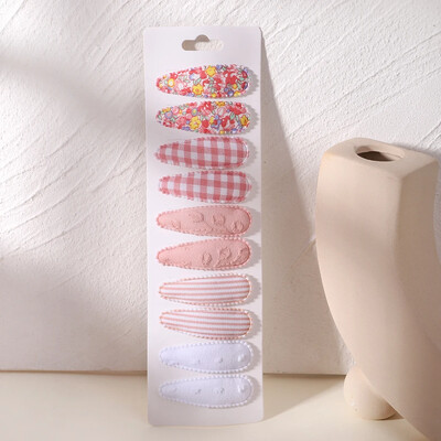 6/10 bucăți agrafe de păr cu imprimeu la modă cu gem de hârtie, picătură de apă pentru fete, clemă BB pentru păr, făcută manual, accesorii pentru păr pentru copii