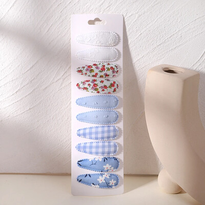 6/10 bucăți agrafe de păr cu imprimeu la modă cu gem de hârtie, picătură de apă pentru fete, clemă BB pentru păr, făcută manual, accesorii pentru păr pentru copii