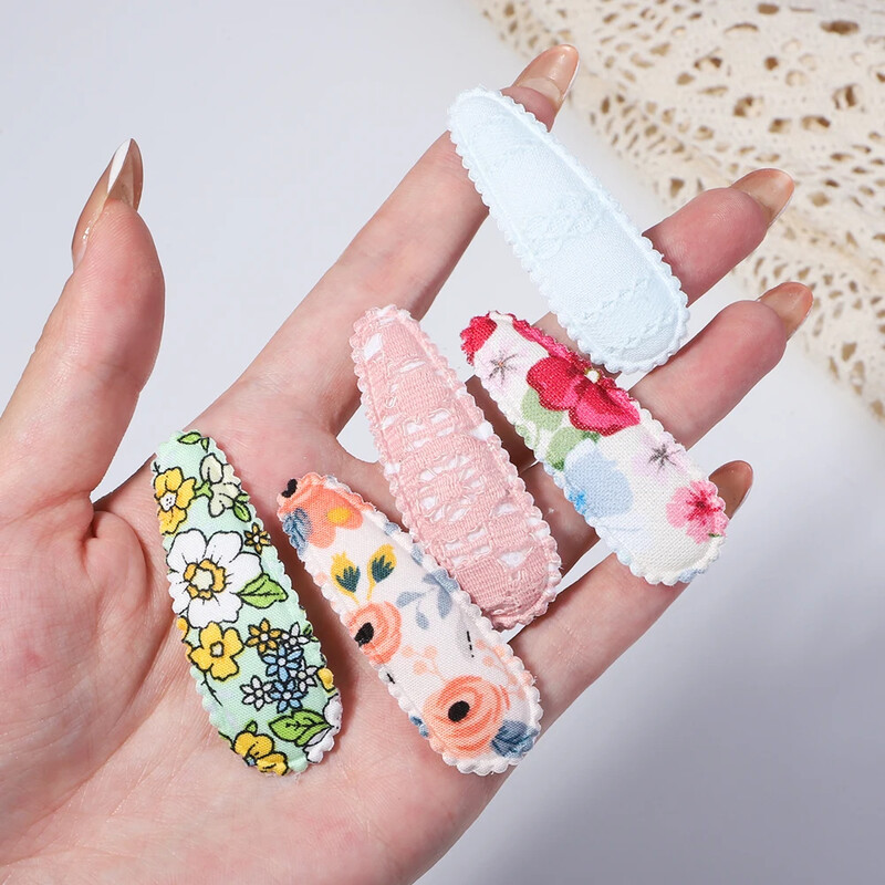 6/10 bucăți agrafe de păr cu imprimeu la modă cu gem de hârtie, picătură de apă pentru fete, clemă BB pentru păr, făcută manual, accesorii pentru păr pentru copii