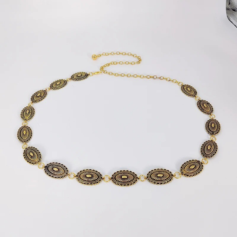 Dodaci za lanac oko struka u etničkom stilu Boemski svestrani remen ženska haljina vrhunska haljina s metalnim retro pojasom