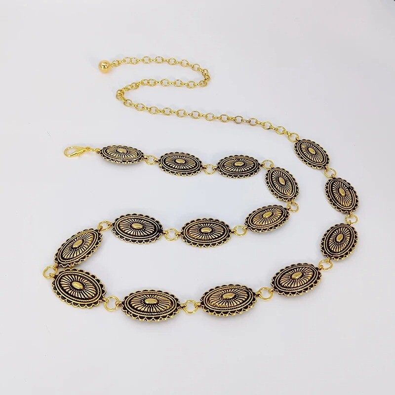 Dodaci za lanac oko struka u etničkom stilu Boemski svestrani remen ženska haljina vrhunska haljina s metalnim retro pojasom