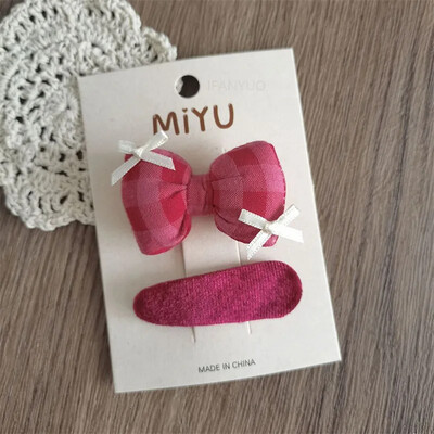 Coreeană New Rose Bowkont Fete Copii Agrafe de păr Dulci versatilă Copii BB Button Clips Temperament simplu Crăciun pentru cap pentru bebeluș