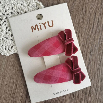 Coreeană New Rose Bowkont Fete Copii Agrafe de păr Dulci versatilă Copii BB Button Clips Temperament simplu Crăciun pentru cap pentru bebeluș