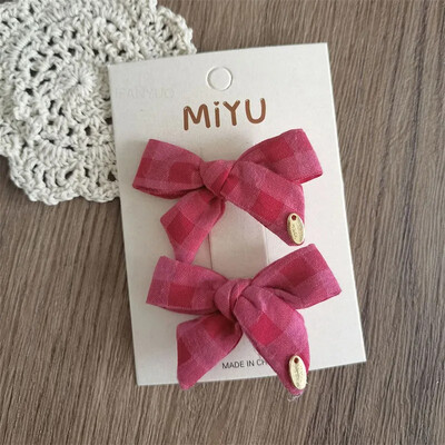 Coreeană New Rose Bowkont Fete Copii Agrafe de păr Dulci versatilă Copii BB Button Clips Temperament simplu Crăciun pentru cap pentru bebeluș