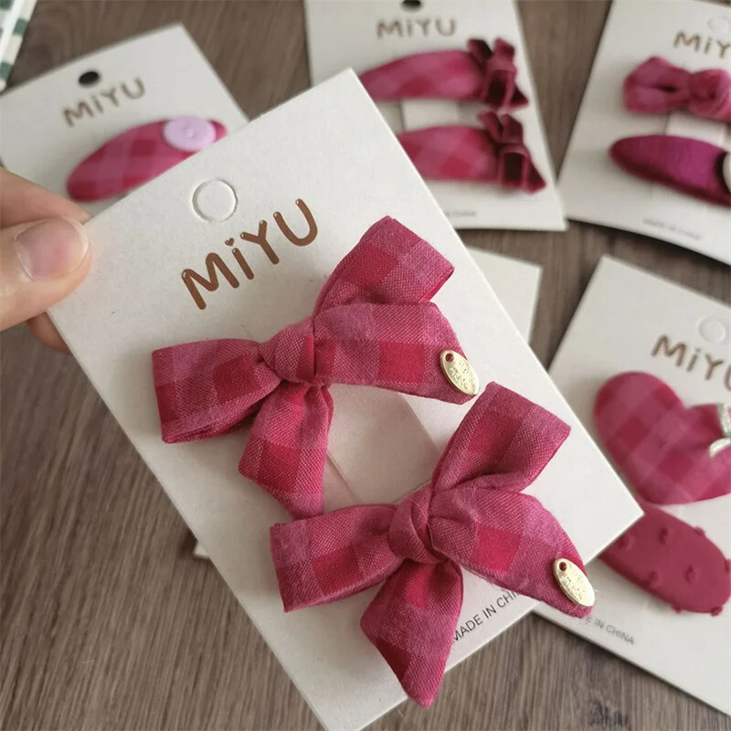 Coreeană New Rose Bowkont Fete Copii Agrafe de păr Dulci versatilă Copii BB Button Clips Temperament simplu Crăciun pentru cap pentru bebeluș