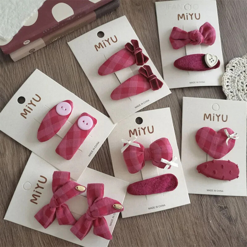 Coreeană New Rose Bowkont Fete Copii Agrafe de păr Dulci versatilă Copii BB Button Clips Temperament simplu Crăciun pentru cap pentru bebeluș