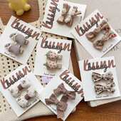 Jesen, nova kava, crtana mašna, cvijet, kopča za kosu, svestrana slatka djevojka, beba, modna ukosnica, slatka dječja pokrivala za glavu, dječji dodaci