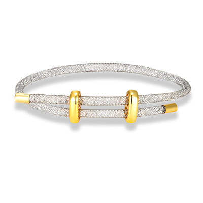 Brățară din plasă de modă nouă, bărbați, femei, farmec, brățară de cristal minimalistă, bijuterii reglabile din oțel inoxidabil, cadouri creative pentru cupluri