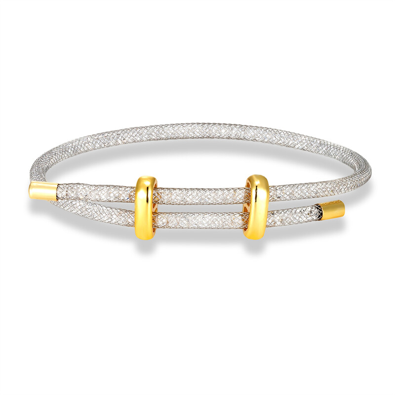 Brățară din plasă de modă nouă, bărbați, femei, farmec, brățară de cristal minimalistă, bijuterii reglabile din oțel inoxidabil, cadouri creative pentru cupluri