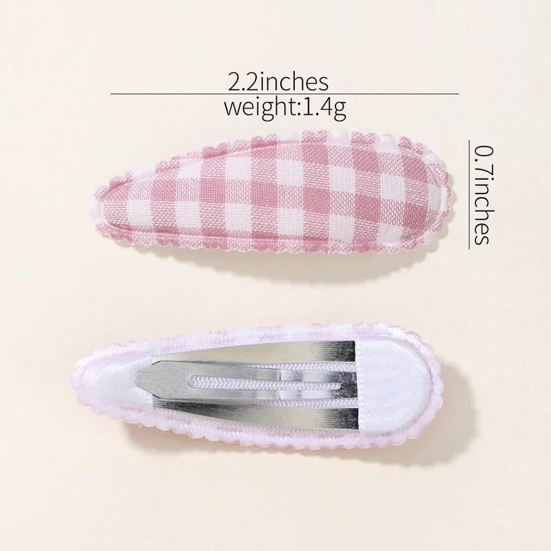 10Pcs/Set Pamučna legura s printom za novorođenčad Mašne za kosu Kopče za kosu Karirane ukosnice za djevojčice i dijete Pokrivala za glavu za bebe Dodaci za kosu Veleprodaja