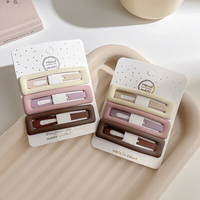 3/6 бр./компл. Жени Момичета Мода кафе цвят Геометрични звезди Орнамент Щипки за коса Сладки фиби за коса Женски аксесоари за коса