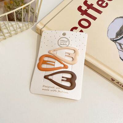 3/6 бр./компл. Жени Момичета Мода кафе цвят Геометрични звезди Орнамент Щипки за коса Сладки фиби за коса Женски аксесоари за коса