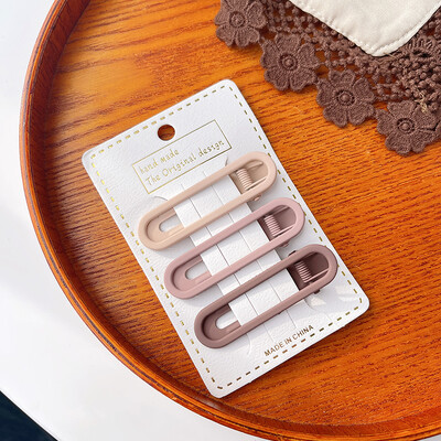 3/6 бр./компл. Жени Момичета Мода кафе цвят Геометрични звезди Орнамент Щипки за коса Сладки фиби за коса Женски аксесоари за коса