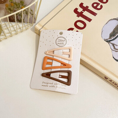 3/6 бр./компл. Жени Момичета Мода кафе цвят Геометрични звезди Орнамент Щипки за коса Сладки фиби за коса Женски аксесоари за коса