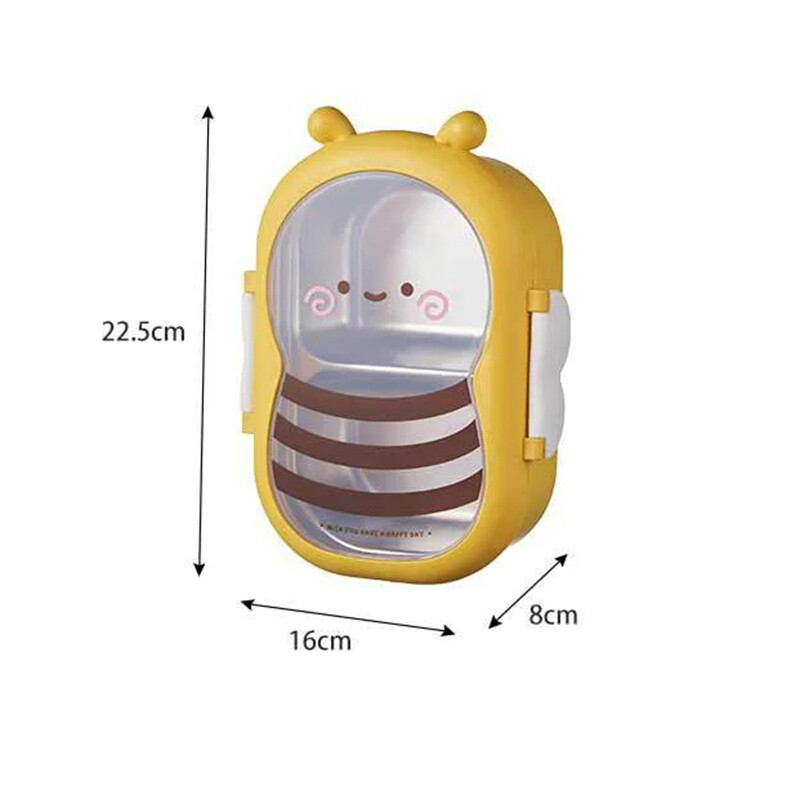 Dječja kutija za ručak Bee Slatka posuda za hranu od nehrđajućeg čelika Bento kutija Prijenosna kampiranje Piknik Djeca odrasli Povratak u školu