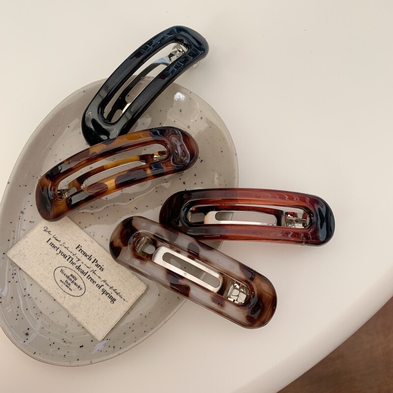 Udubljena kopča za kosu Leopard print Francuska kopča Plastične bočne igle Drška za kosu Ukosnica Ženski dodaci za kosu