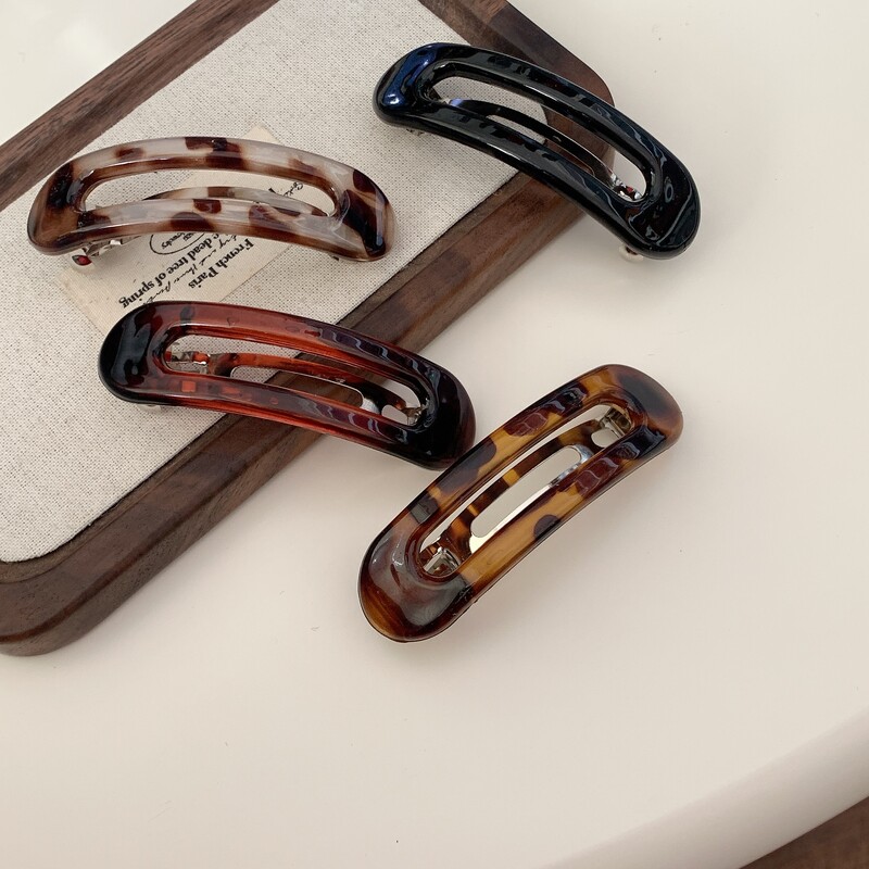 Udubljena kopča za kosu Leopard print Francuska kopča Plastične bočne igle Drška za kosu Ukosnica Ženski dodaci za kosu