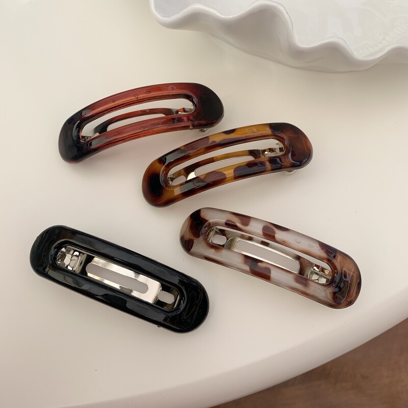 Udubljena kopča za kosu Leopard print Francuska kopča Plastične bočne igle Drška za kosu Ukosnica Ženski dodaci za kosu