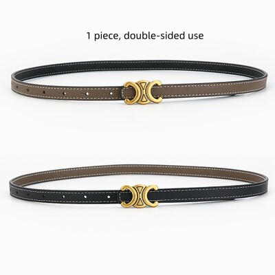 Sieviešu modes apgrieztā lietojuma ādas josta augstas kvalitātes zelta sprādze ir vislabāk saskaņota ar kleitu džinsu sieviešu jostu