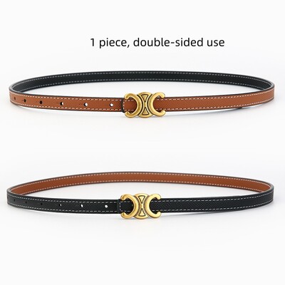 Sieviešu modes apgrieztā lietojuma ādas josta augstas kvalitātes zelta sprādze ir vislabāk saskaņota ar kleitu džinsu sieviešu jostu