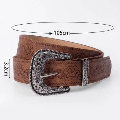 Model imprimat Retro Y2K Curele pentru femei de lux, marca de designer, cataramă, centură în talie, pentru femei, din piele PU, Hip Hop, la modă.