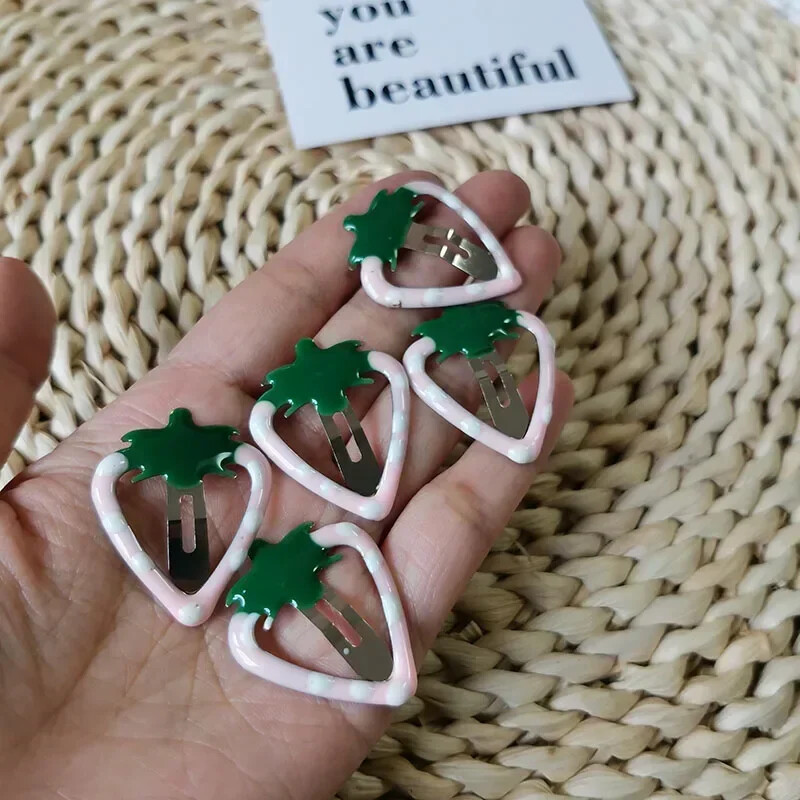 5 kom. Hot Sweetly Strawberry Fruit BB kopče za kosu s kandžama sa strane za žene, djevojke, djecu, djetetove ukosnice, poklon, dodaci za kosu, pokrivala za glavu Orn