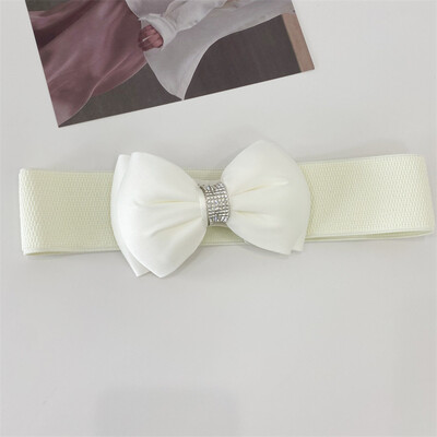 Moda fundă mare cu strass cataramă centură de talie femei doamnă elastică din nailon centură lată rochie slabă haină decor curea cu bretele