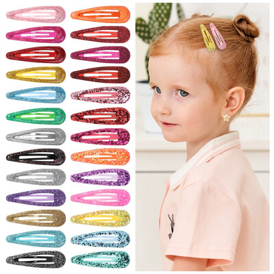 24 DB vízcsepp típusú BB hajcsat olajcsepp macskaszem frufru Barrette Random 24 színű barkácsolás színes nagykereskedelmi fejfedők