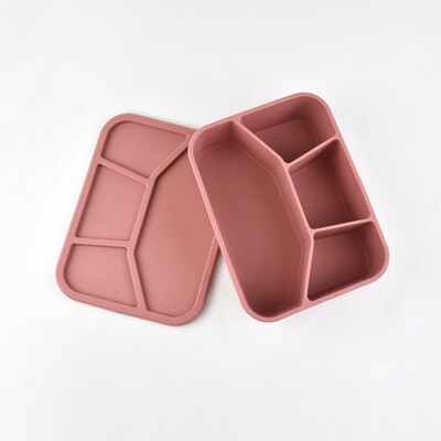 Силиконова запечатана кутия за съхранение на свежест в японски стил Голям капацитет и удобна отделна кутия за обяд без BPA с капак Микровълнова фурна