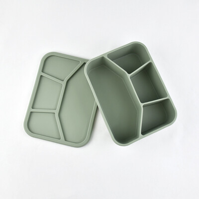 Силиконова запечатана кутия за съхранение на свежест в японски стил Голям капацитет и удобна отделна кутия за обяд без BPA с капак Микровълнова фурна