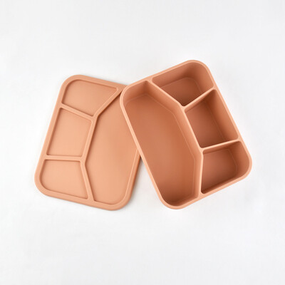 Силиконова запечатана кутия за съхранение на свежест в японски стил Голям капацитет и удобна отделна кутия за обяд без BPA с капак Микровълнова фурна