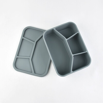 Силиконова запечатана кутия за съхранение на свежест в японски стил Голям капацитет и удобна отделна кутия за обяд без BPA с капак Микровълнова фурна