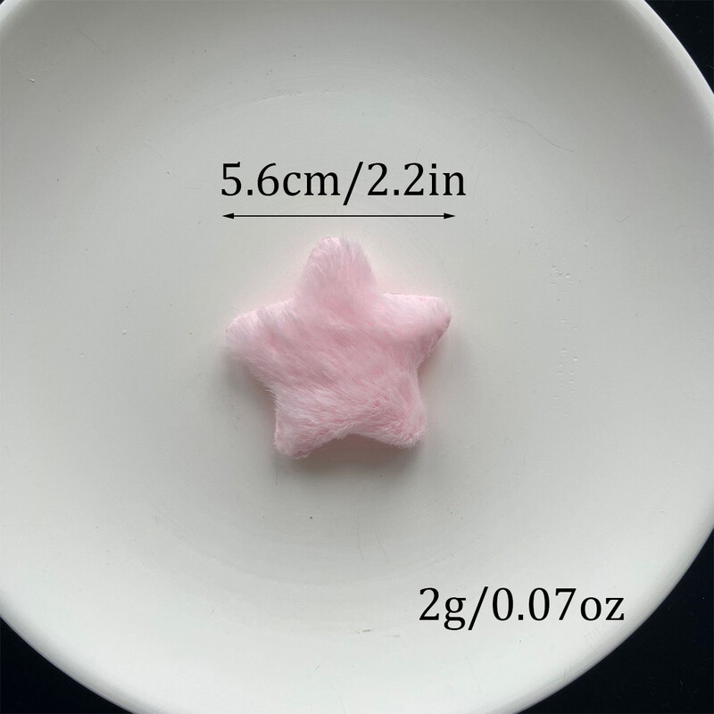 5 bucăți de pluș pentagramă agrafă de păr Y2K Star Duckbill clip alb roz blană dopamină ornament de păr pentru femei
