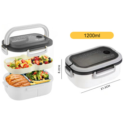 Kahekihiline lõunasöögikarp üliõpilaskontori töötaja Bento Box välipikniku puuviljatoidukonteiner kerge salat vähendav söögikorda lõunakotid