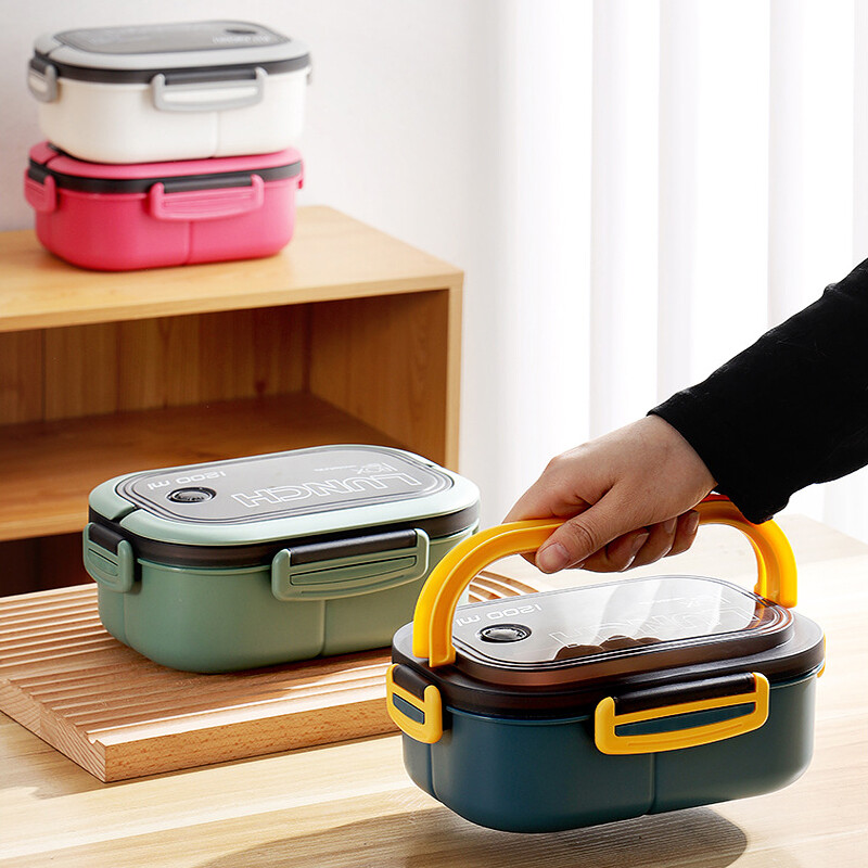 Kahekihiline lõunasöögikarp üliõpilaskontori töötaja Bento Box välipikniku puuviljatoidukonteiner kerge salat vähendav söögikorda lõunakotid